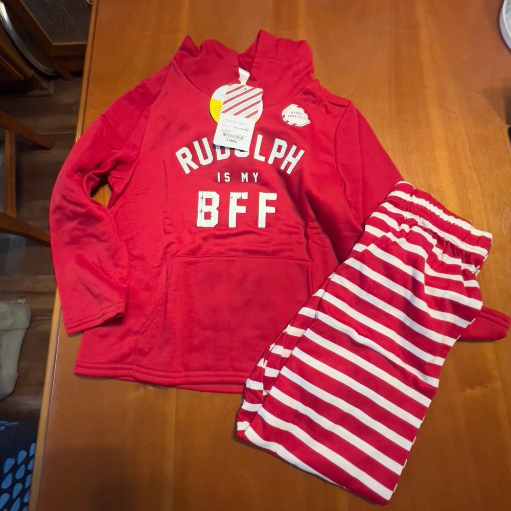 Unisex Hoodie w/ pantss “Rudolph is my BFF” set. Brand is North Pole
